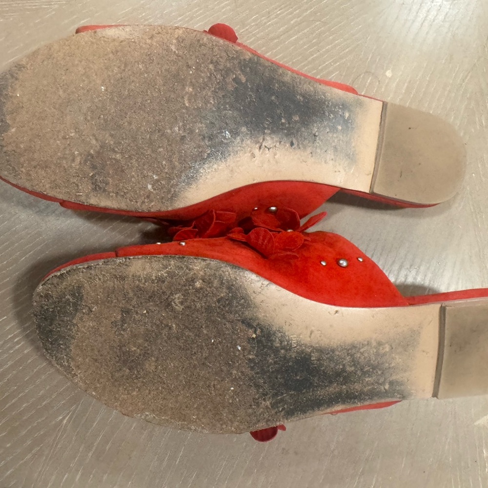 Charles David Red Floral Mules - Picture 3 of 3